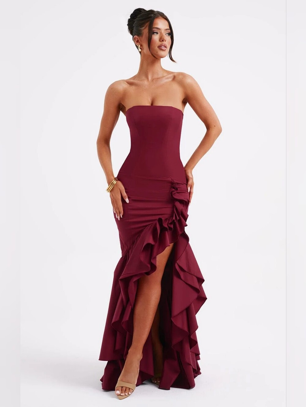 Vestido largo Angelina - Borgoña Babyboo NWT $184